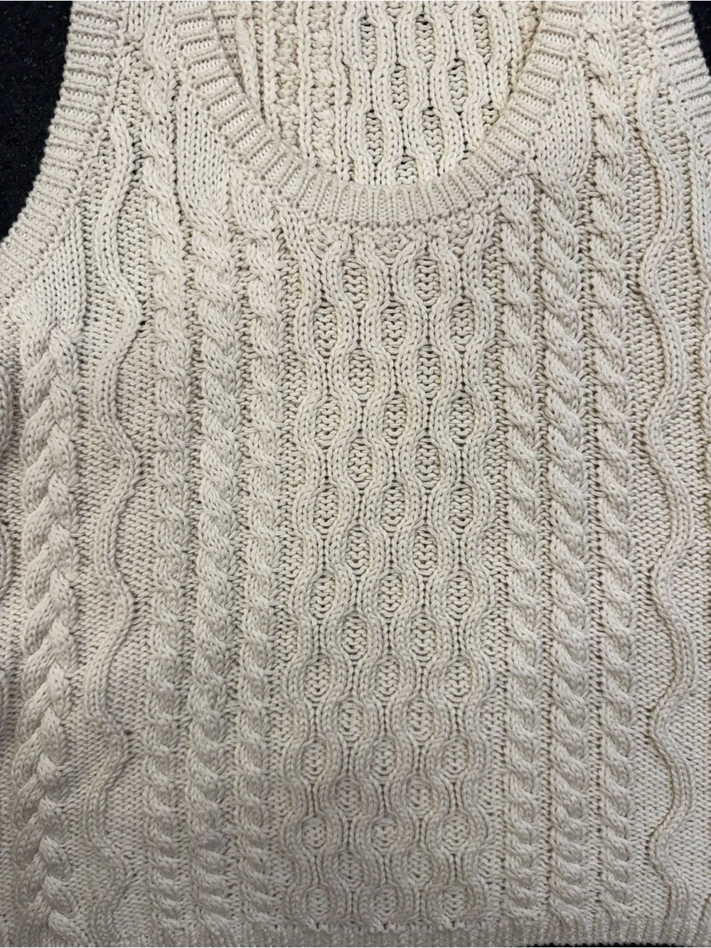 Free People High Tide Cable Tank Ivory L Granola Fall Layering Top Chunky Knit